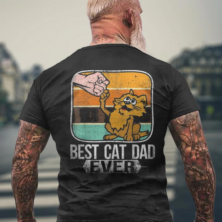 Vintage Best Cat Dad Ever Bump Fist Fathers Day V2 Men's T-shirt Back Print Gifts for Old Men