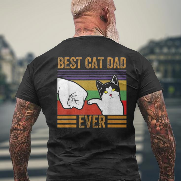 Mens Vintage Best Cat Dad Ever Men Bump Fit Fathers Day Men's T-shirt Back Print Gifts for Old Men