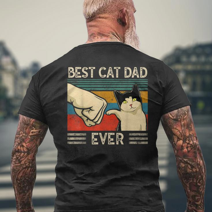 Vintage Best Cat Dad Ever Bump Fit V2 Men's T-shirt Back Print Gifts for Old Men