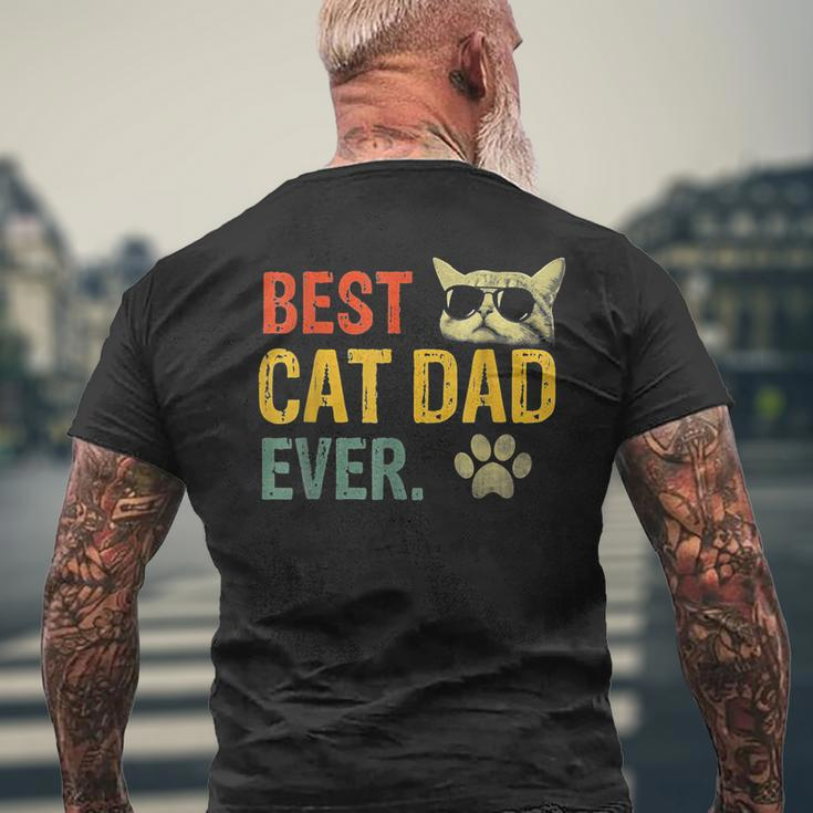 Vintage Best Cat Dad EverCat Daddy Mens Back Print T-shirt Gifts for Old Men