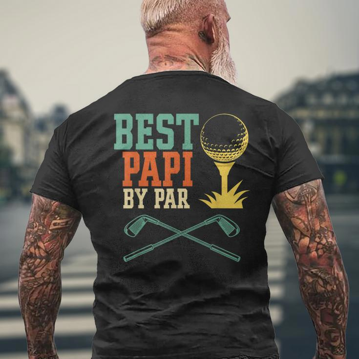 Mens Vintage Best Papi By Par Disc Golf Dad Fathers Papa Men's T-shirt Back Print Gifts for Old Men