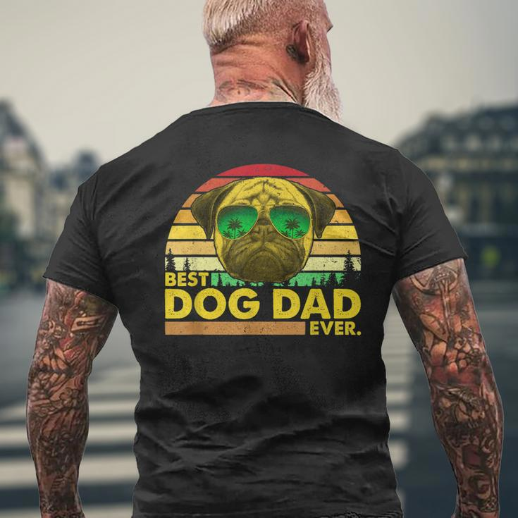 Vintage Best Pug Dad Ever Dog Daddy Father Men's Back Print T-shirt Gifts for Old Men