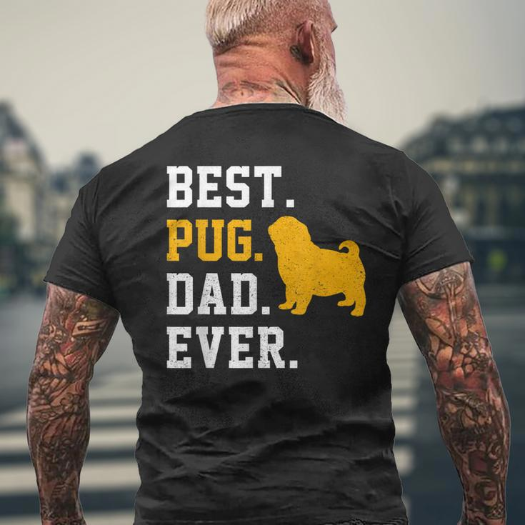 Vintage Best Pug Dad Ever Fathers Day Dog Men's Back Print T-shirt Gifts for Old Men