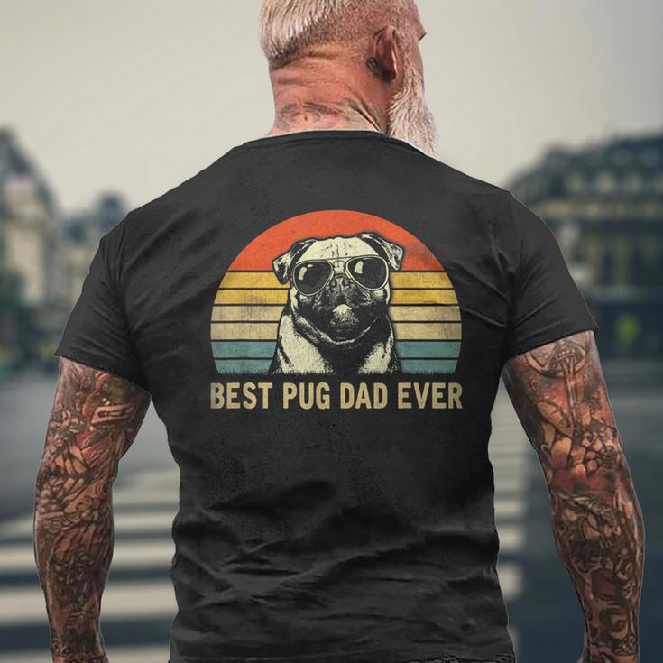Mens Vintage Best Pug Dad Ever Pug Lover Fathers Day Men's T-shirt Back Print Gifts for Old Men