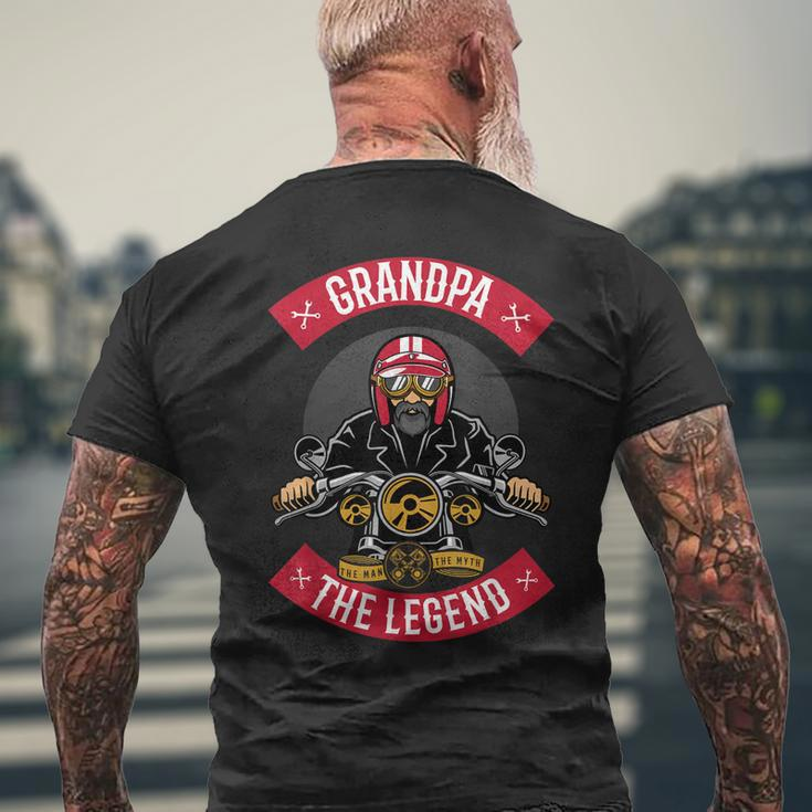 Vintage Biker Grandpa The Man The Myth The Legend Motorcycle Men's Back Print T-shirt Gifts for Old Men