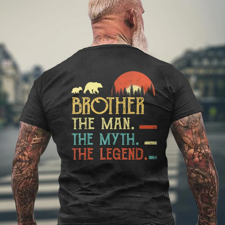 Vintage Brother Man Myth Legend Daddy Grandpa Gifts Mens Back Print T-shirt Gifts for Old Men