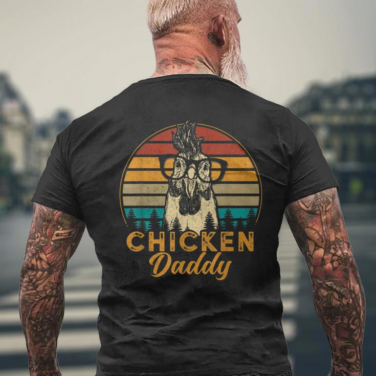 Mens Vintage Chicken Daddy Chicken Dad Father Farmer Retro Men's T-shirt Back Print Gifts for Old Men