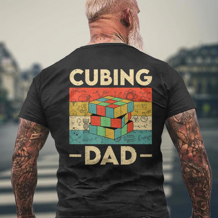 Vintage Cubing Dad Speedcubing Math Lovers Men's T-shirt Back Print Gifts for Old Men