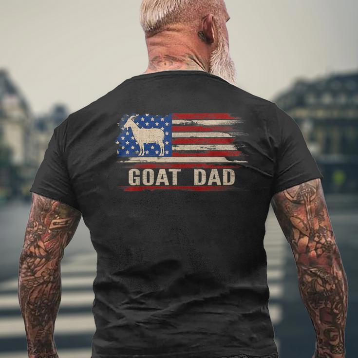 Vintage Goat Dad American Usa Flag FarmingFarmer Men's T-shirt Back Print Gifts for Old Men