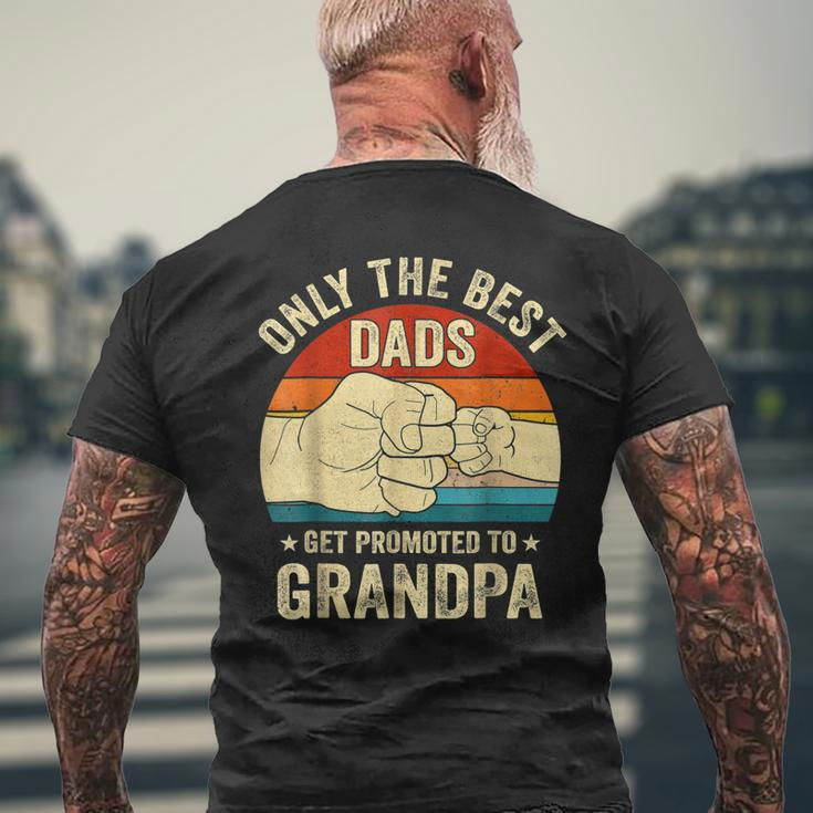 Vintage Great Dads Get Promoted To Grandpa Fist Bump Men's T-shirt Back Print Gifts for Old Men
