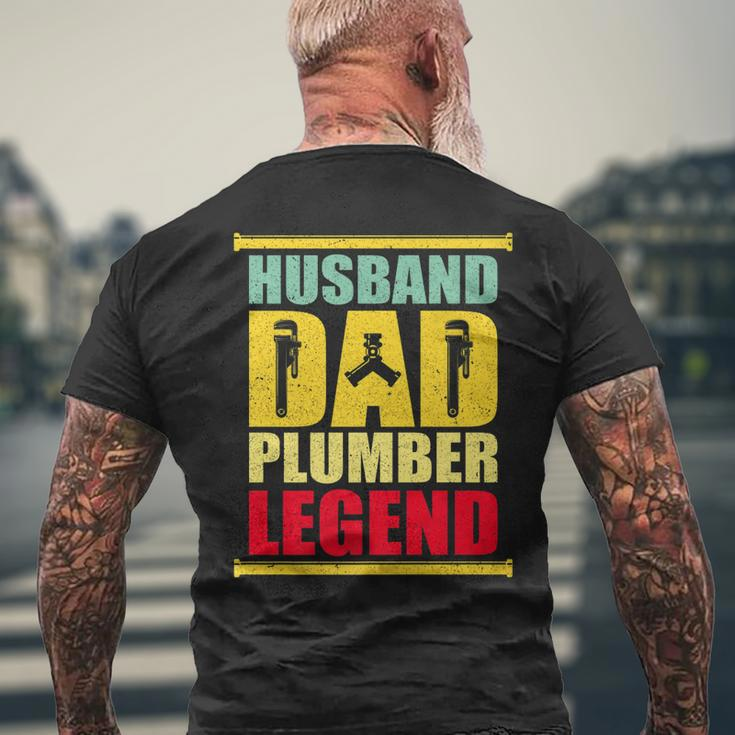 Vintage Husband Dad Plumber Legend Men's T-shirt Back Print Gifts for Old Men