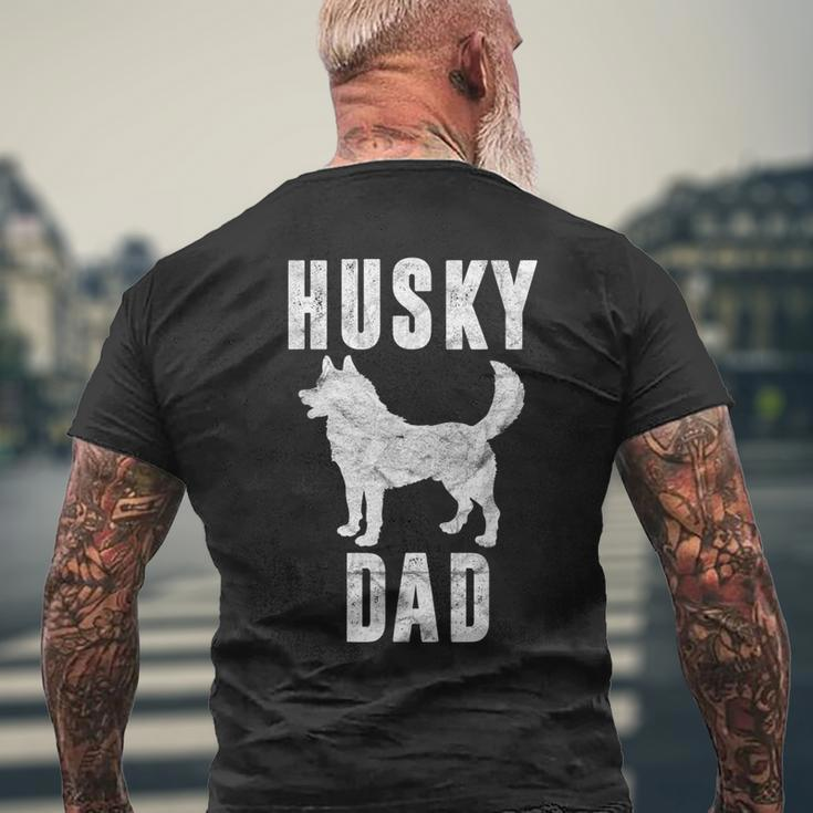 Vintage Husky Dad Dog Daddy Siberian Huskies Father Men's T-shirt Back Print Gifts for Old Men