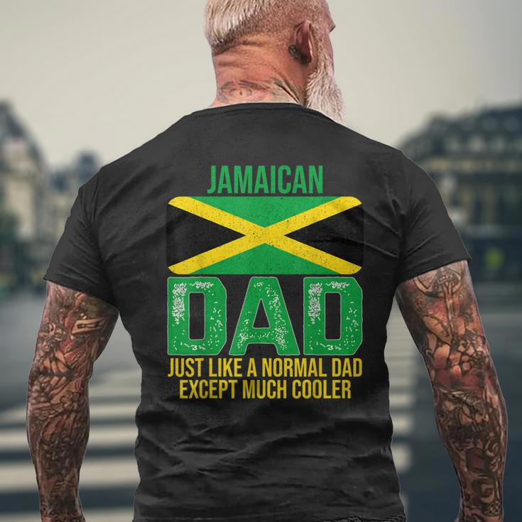Mens Vintage Jamaican Dad Jamaica Flag For Fathers Day Men's T-shirt Back Print Gifts for Old Men