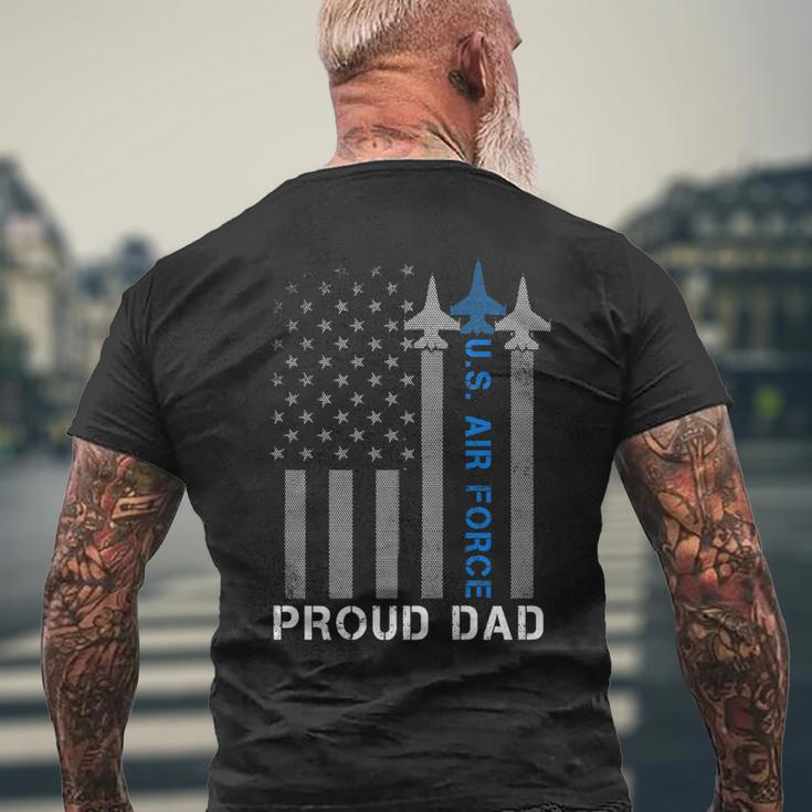 Vintage Proud Dad Us Air Force Flag - Usaf Men's T-shirt Back Print Gifts for Old Men