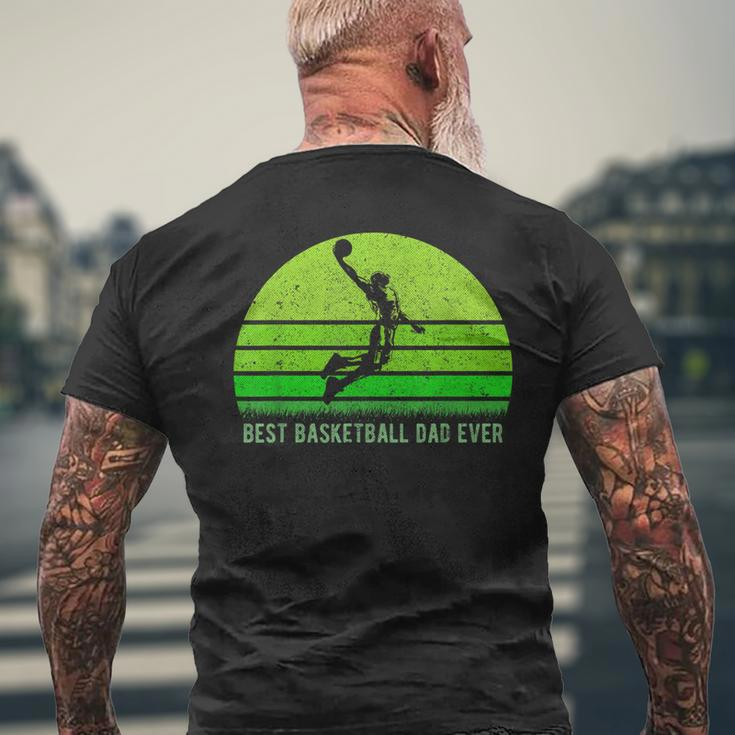 Vintage Retro Best Basketball Dad Ever Fathers Day Men's Back Print T-shirt Gifts for Old Men