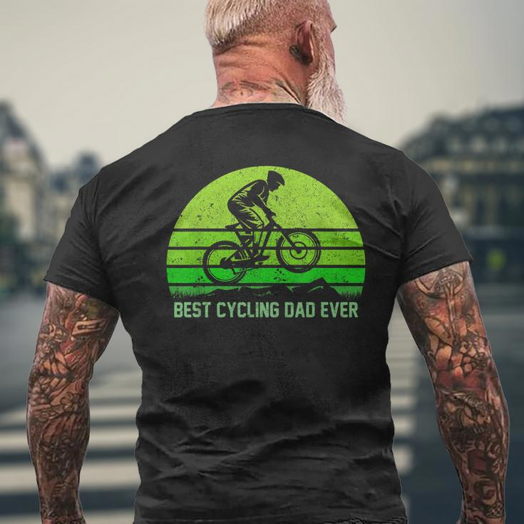 Mens Vintage Retro Best Cycling Dad Ever Mountain Biking Men's T-shirt Back Print Gifts for Old Men