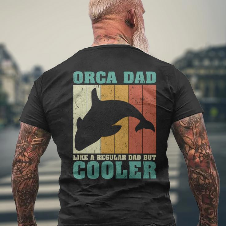 Vintage Retro Orca Dad Like A Regular Dad Father’S Day Long SleeveMen's Back Print T-shirt Gifts for Old Men