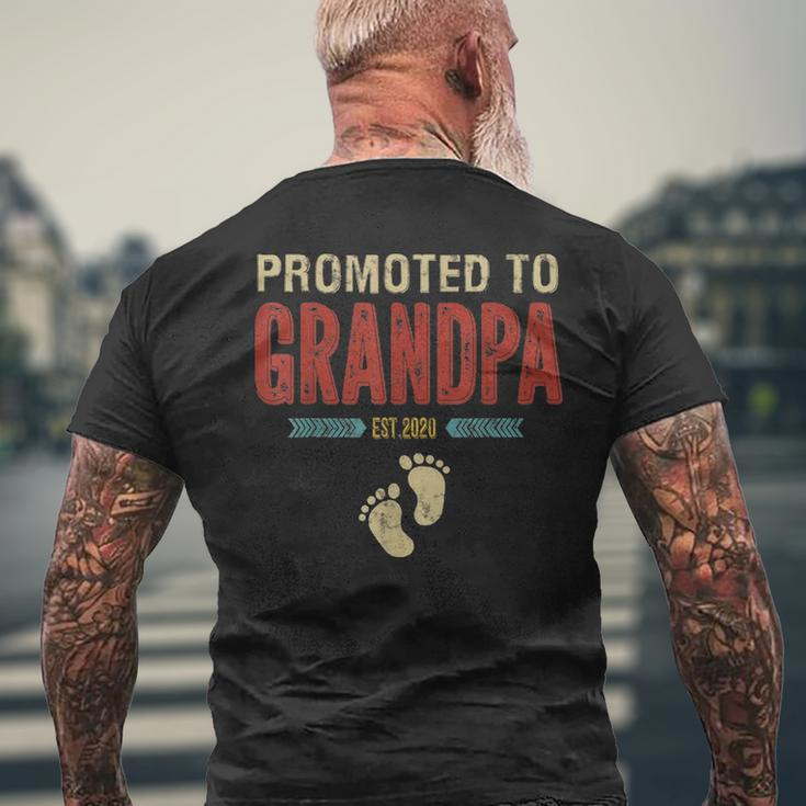 Vintage Retro Promoted To Grandpa Est 2021 Fathers Day Men's T-shirt Back Print Gifts for Old Men
