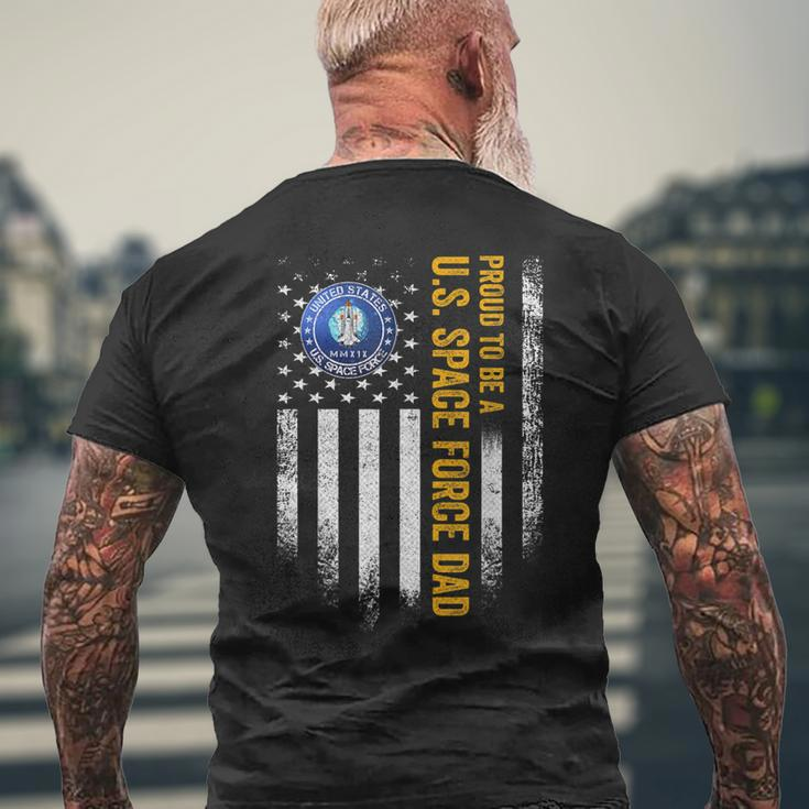 Vintage Usa American Flag Proud To Be A Us Space Force Dad Men's T-shirt Back Print Gifts for Old Men
