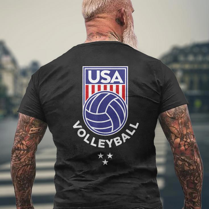 Volleyball Usa Support The Team Usa Flag Beach Men's T-shirt Back Print Gifts for Old Men