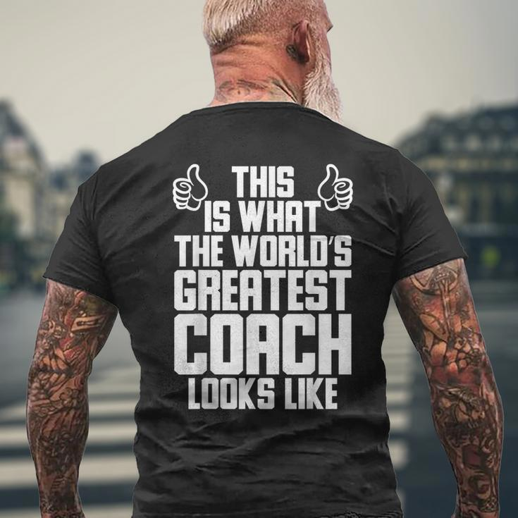 Volleyball Worlds Greatest Coach Best Coach Ever Mens Back Print T-shirt Gifts for Old Men