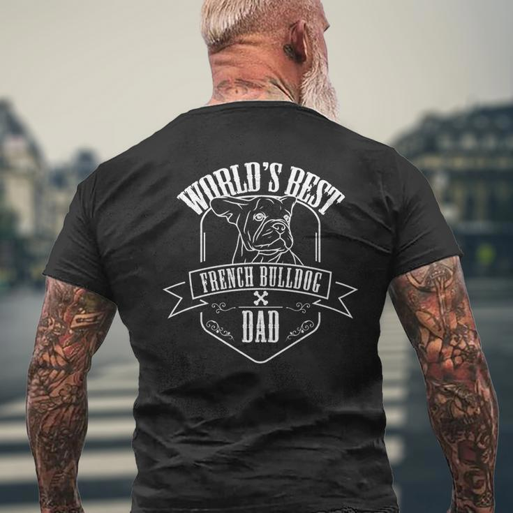 Worlds Best French Bulldog Dad GraphicFrenchie Dog Men's Back Print T-shirt Gifts for Old Men