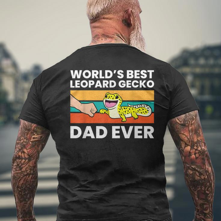 Worlds Best Leopard Gecko Dad Ever Men's Back Print T-shirt Gifts for Old Men