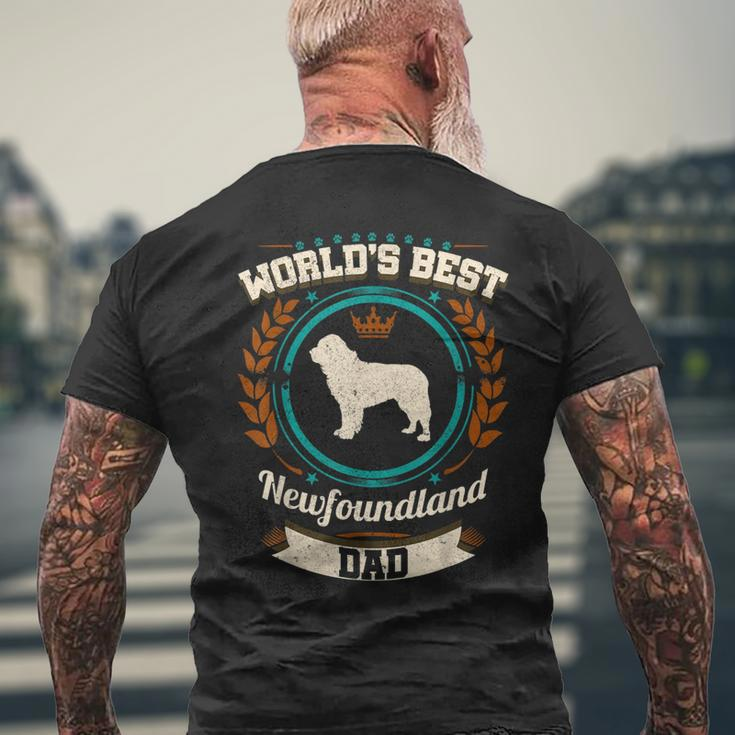 Worlds Best Newfoundland Dad Dog Owner Men's Back Print T-shirt Gifts for Old Men