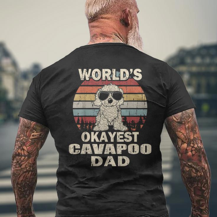Mens Worlds Okayest Cavapoo Dad Vintage Retro Men's T-shirt Back Print Gifts for Old Men