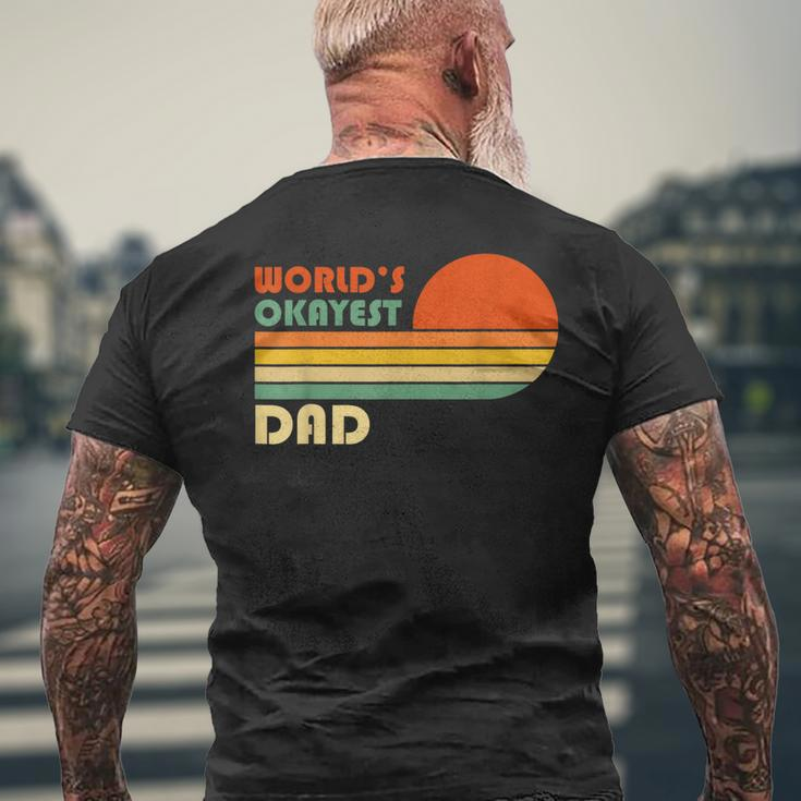 Mens Worlds Okayest Dad - Father - Retro Vintage Men's T-shirt Back Print Gifts for Old Men
