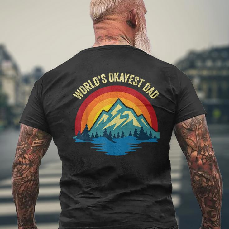 Mens Worlds Okayest Dad - Father Retro Vintage Men's T-shirt Back Print Gifts for Old Men