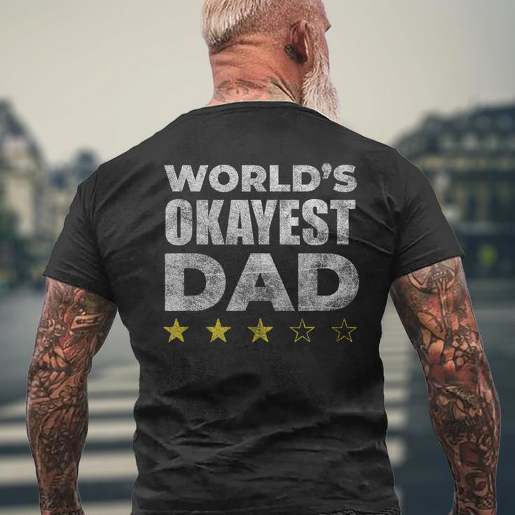 Worlds Okayest Dad - Vintage Style Men's T-shirt Back Print Gifts for Old Men