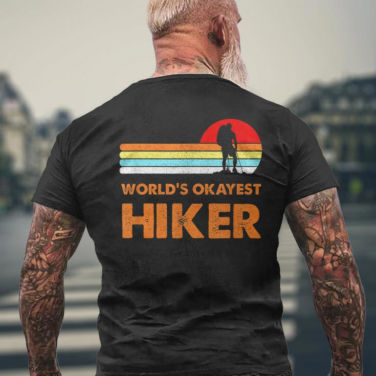 Worlds Okayest Hiker Vintage Retro Hiking Camping Men Men's T-shirt Back Print Gifts for Old Men