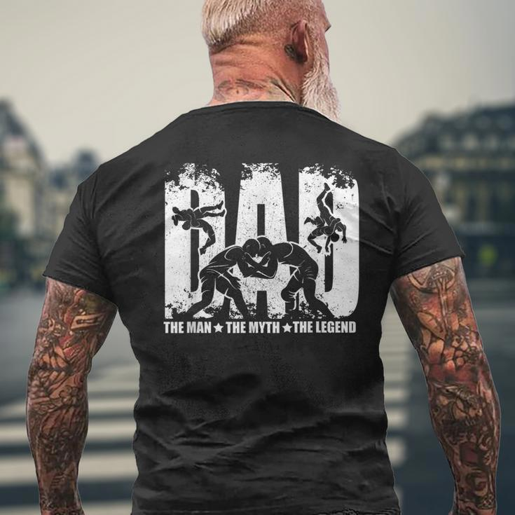 Wrestling Dad The Man The Myth The Legend For Men Mens Back Print T-shirt Gifts for Old Men