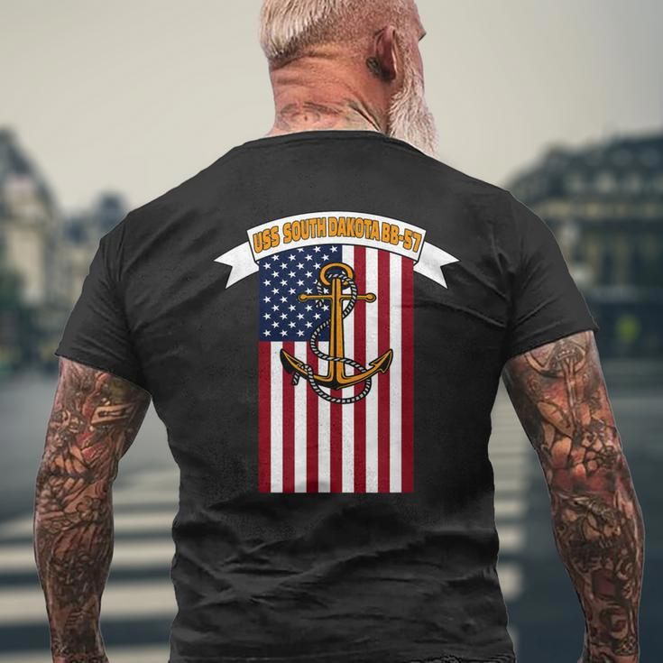 Ww2 Battleship Uss South Dakota Bb-57 Warship Veteran Dad Men's T-shirt Back Print Gifts for Old Men