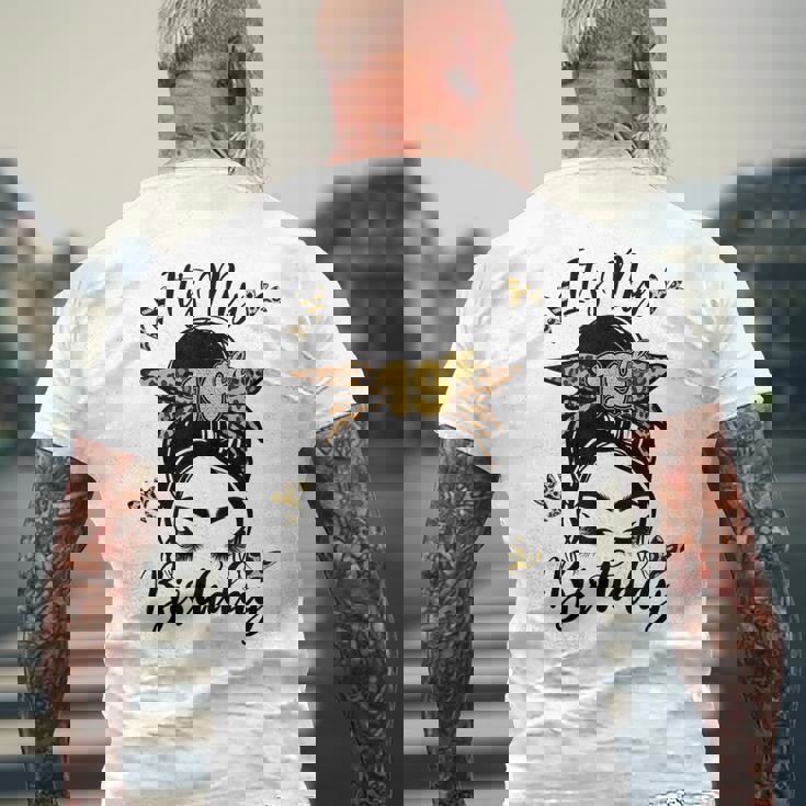 19Th Birthday Decorations Girl Messy Bun 19 Years Old Bday Men's Back Print T-shirt Gifts for Old Men