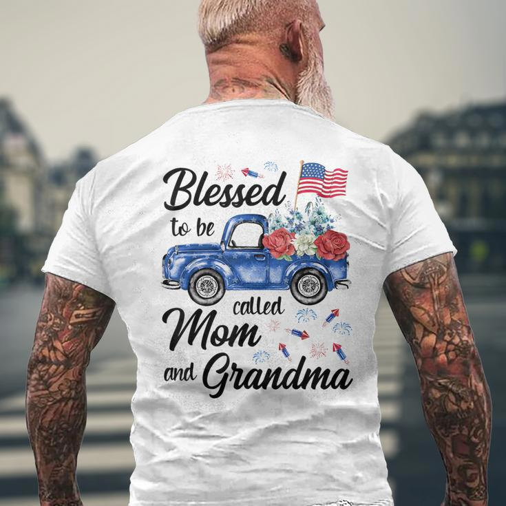 4Th July American Flag Patriotic Blessed Mom Grandma For Women Men's Back Print T-shirt Gifts for Old Men