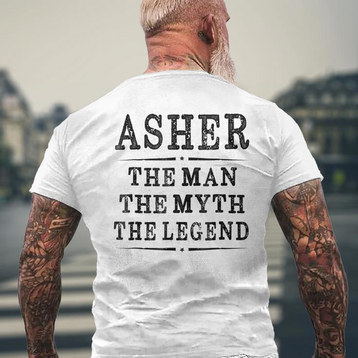 Asher The Man The Myth The Legend First Name MensMens Back Print T-shirt Gifts for Old Men