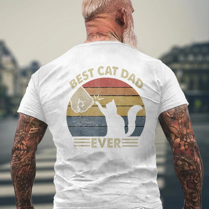 Black Cat Dad Best Cat Dad Ever Kitten Lover Gift Vintage Mens Back Print T-shirt Gifts for Old Men