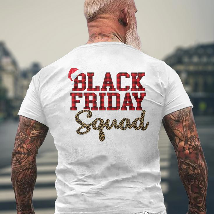 Black Friday Squad Buffalo Plaid Leopard Printed Men's Back Print T-shirt Gifts for Old Men