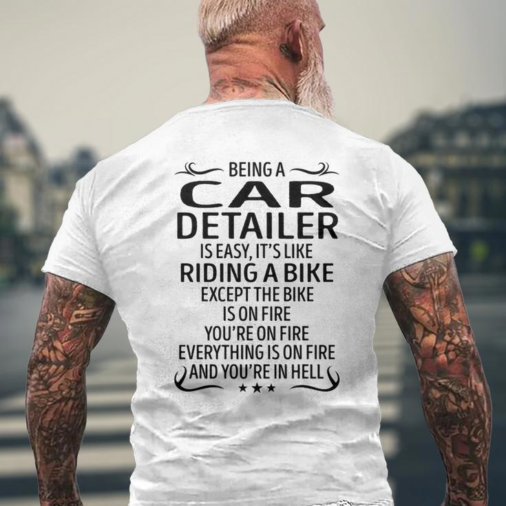 Being A Car Detailer Like Riding A Bike Men's T-shirt Back Print Gifts for Old Men