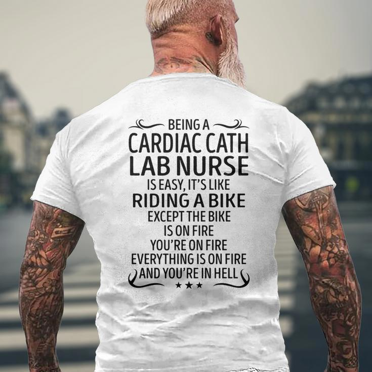Being A Cardiac Cath Lab Nurse Like Riding A Bike Men's T-shirt Back Print Gifts for Old Men