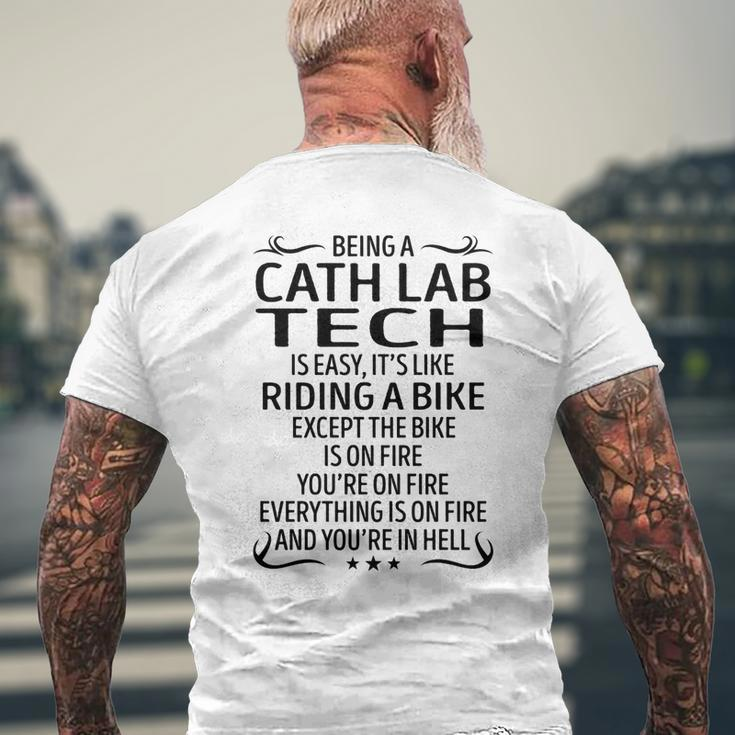 Being A Cath Lab Tech Like Riding A Bike Men's T-shirt Back Print Gifts for Old Men