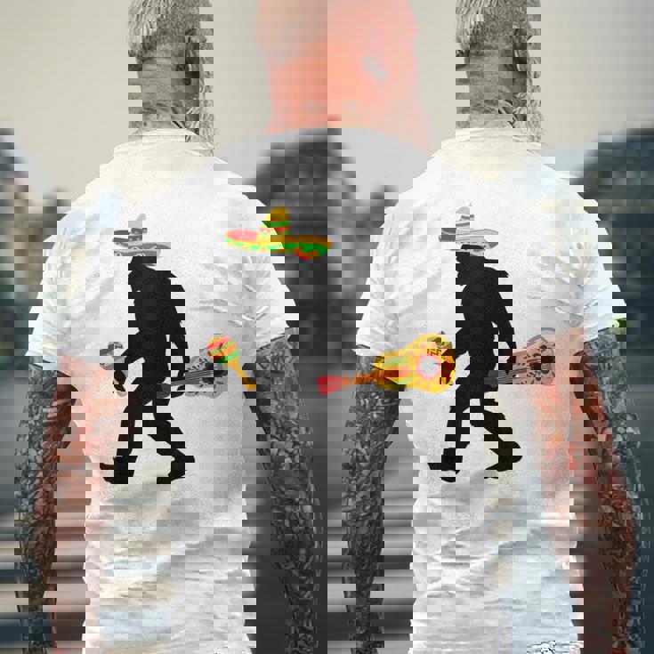 Cinco De Mayo Bigfoot Mexican Guitar Cinco De Mayo Men's T-shirt Back Print Gifts for Old Men