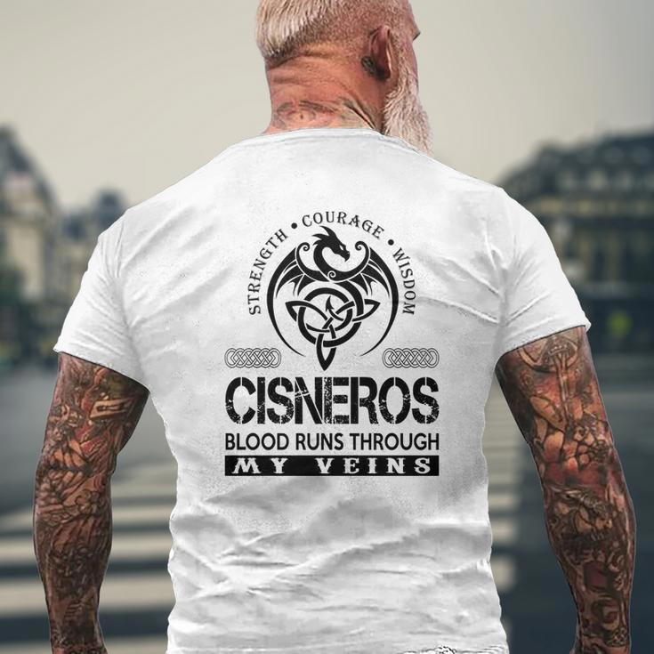 Cisneros Blood Runs Through My Veins Men's T-shirt Back Print Gifts for Old Men