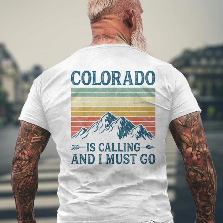Colorado Is Calling And I Must Go Men's T-shirt Back Print Gifts for Old Men