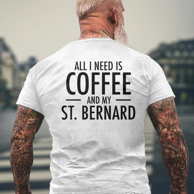Cute Coffee St Dog Bernard For Saint Bernard Mom Dad Men's Back Print T-shirt Gifts for Old Men