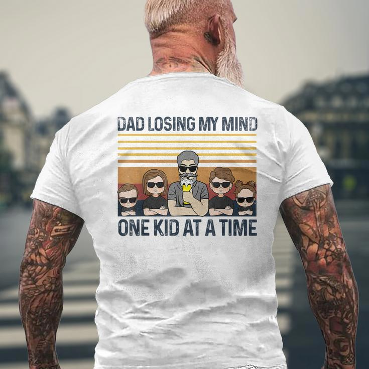Dad Losing My Mind One Kid At A Time Fathers Day Mens Back Print T-shirt Gifts for Old Men