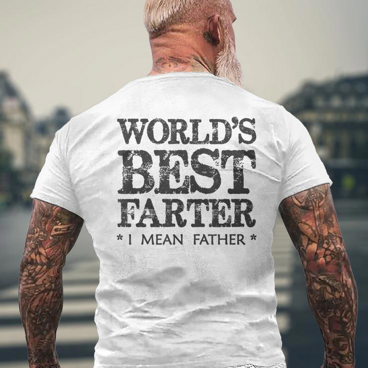 Dad Worlds Best Farter I Mean Father Papa Men's Back Print T-shirt Gifts for Old Men