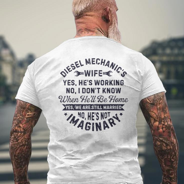 Diesel Mechanics Wife Mechanic Funny Anniversary Gift Women Mens Back Print T-shirt Gifts for Old Men